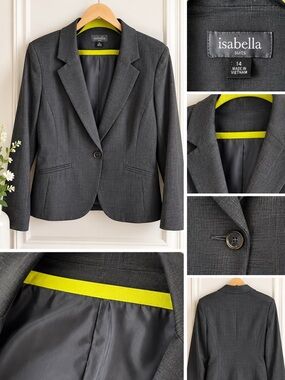 The Limited. Size 14 charcoal gray blazer